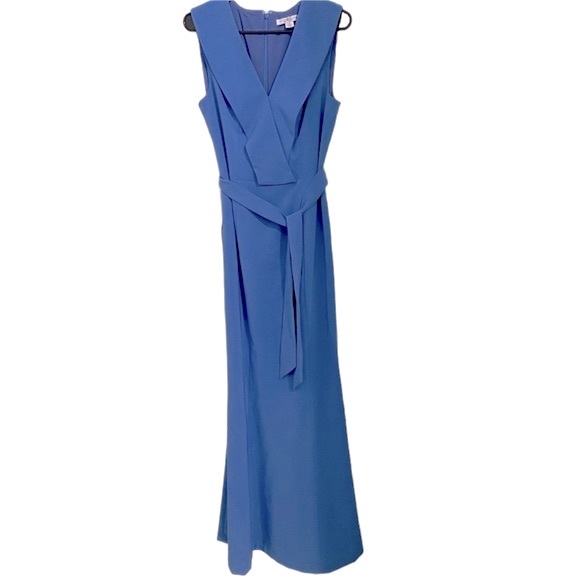 NEW Kay Unger NEW YORK Cecily V-Neck tie GOWN size 6 - Picture 5 of 9